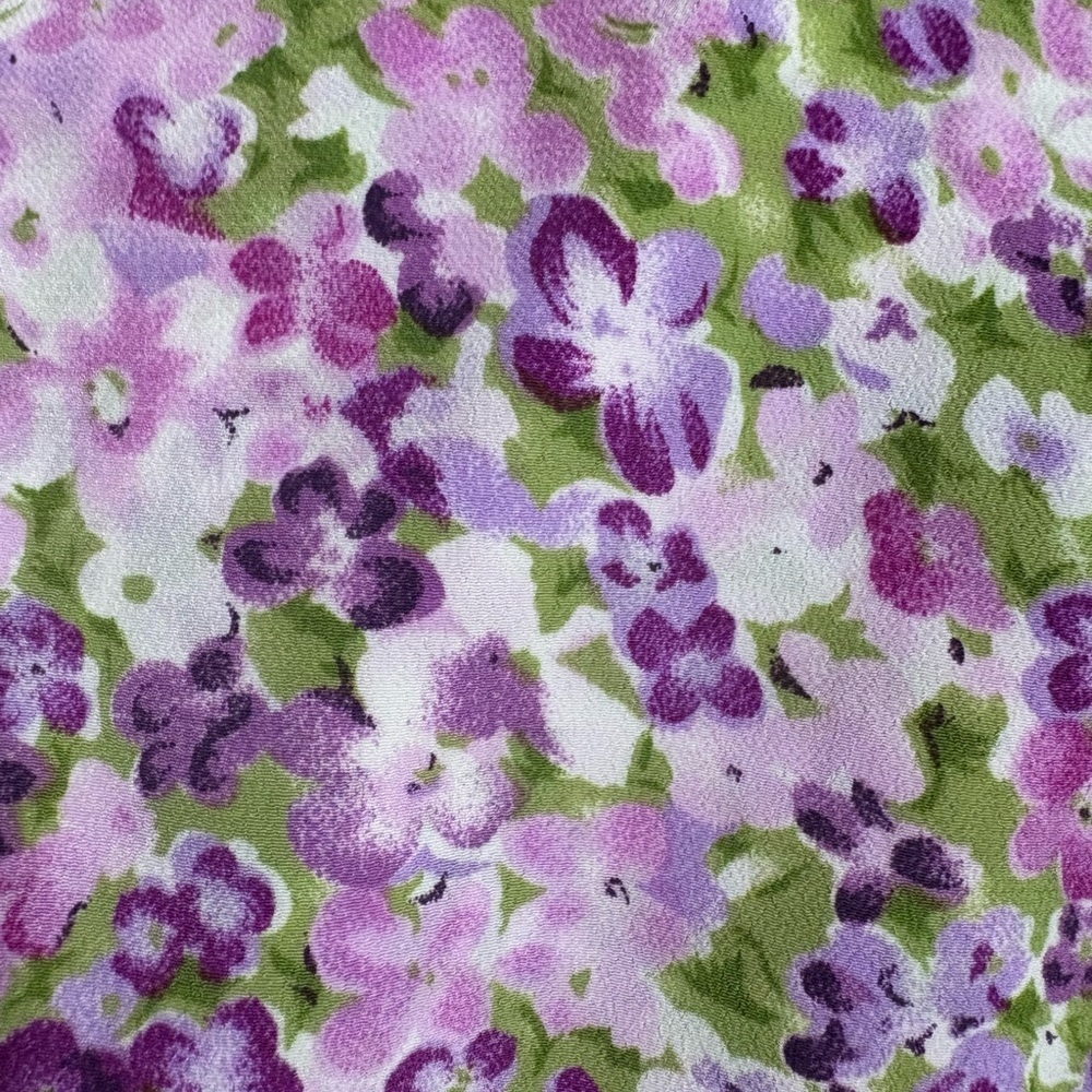 Vintage Floral Sleeveless Midi Dress in Purple and Green Size Medium - Picture 8 of 9